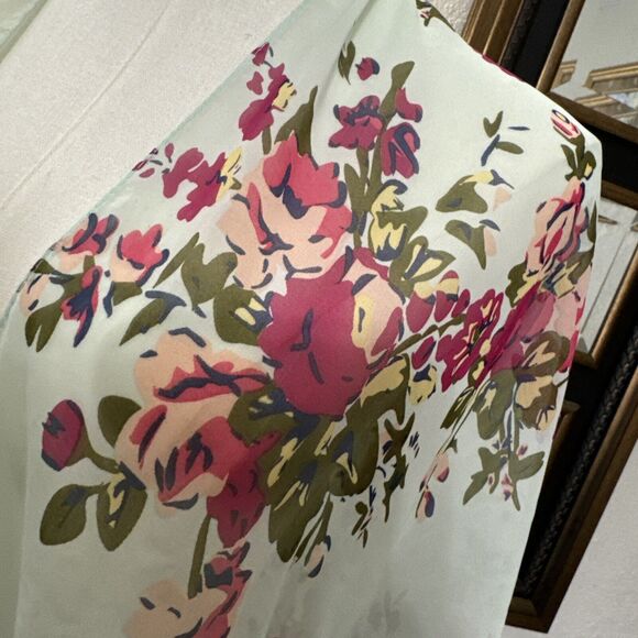 Boho Fringe Cardigan Floral Women’s Open Kimono Sheer Coverup Colorful One Size - Picture 10 of 12